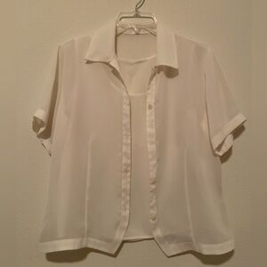 Off-White Silk Tank Top & Cover